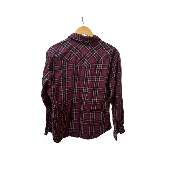 Cody James Mens Red/White Plaid Regular Fit Western Snaps Long Sleeve Shirt mt15 - Picture 2 of 4